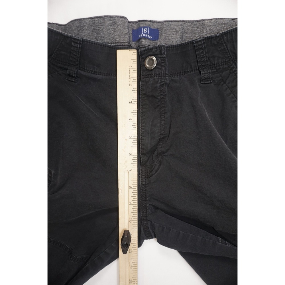 George 34 Cargo Shorts Black Cotton Blend Stretch Multi Pocket - Picture 4 of 8